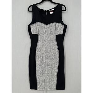 Yoana Baraschi Anthropologie Dress 12 Black Knee Length Retro Rockabilly Stretch